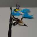 Pawaboo Cat Feather Toys, 4 Pack Interactive Cat Feather Teaser Wand Toys, Retractable Fishing Pole Wand Catcher Exerciser with Refill Fish, Dragonfly Worm with Bells, Fun Cat Kitten Kitty Playing Toy (Brown Blue Yellow)