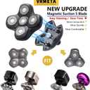 New Upgrade Head Shaver Replacement Heads for Skull Shaver Pitbull Platinum Pro Butterfly Kiss, and Palm Hypo-Allergenic Electric Razor