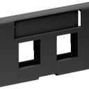 Leviton 2-Port QuickPort Modular Furniture Faceplate, 49910-SE2, Black