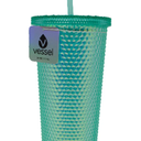 VESSEL PREMIUS Studded Iridescent Tumbler With Lid and Straw, 24 Ounces