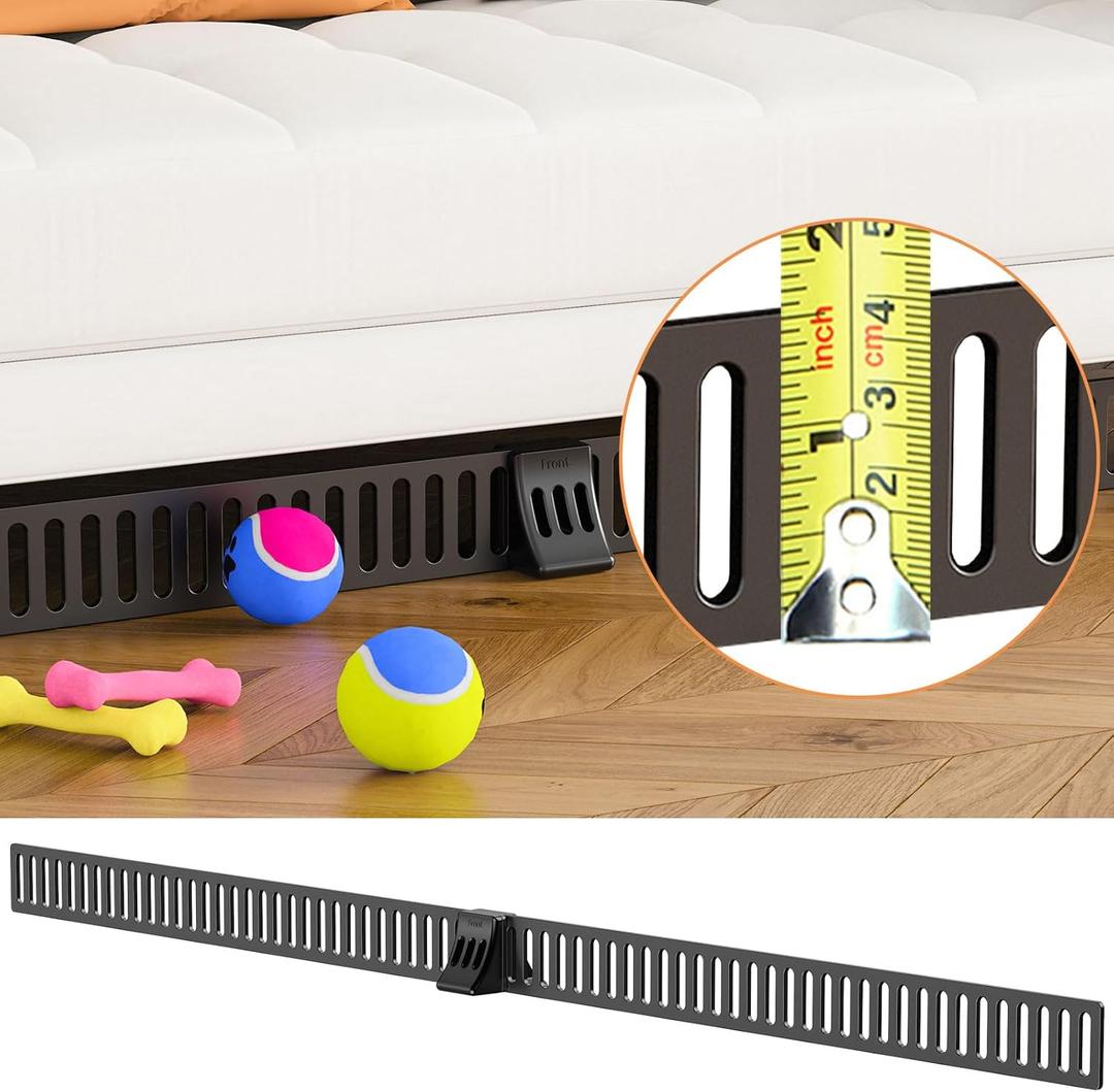 Under Couch Toy Blocker (1,6H x15,7L - 12 Pack) Adjustable Under Sofa Barrier Without Glue Couch Underneath Stoppers for Kid and Pet Toys
