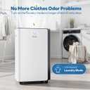 30dB Quiet Compressor Dehumidifiers for Home, Front LED Digital Humidity Display for Bedroom, Bathroom
