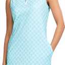 Izod Women's Quarter Zip Sleeveless Athletic Dress (Medium, Blue Radiance)