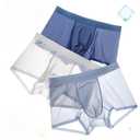 Men's Ice Silk Sexy Seamless Boxer Briefs Shorts Underwear, Underwear Comfortable Ultra-thin Breathable Male Underpants M, 3 Pack
