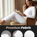WEERTI Thermal Underwear for Women Long Johns with Fleece Lined Base Layer Women Cold Weather Top Bottom (White, M)