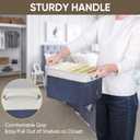 BALEINE 2 Pack Fabric Closet Storage Bins for Shelves, Linen Closet Organizers and Storage, Decorative Baskets for Organizing, Shelf, Clothes, Home, Office (Navy Blue, 12"x8"x8")