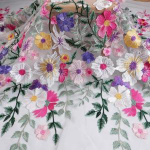 Quality 2 Yards 47" Wide Mixed 3D Flowers on Soft Tulle Embroidery lace Fabric by Yard 47 * 72 inches (Off White)