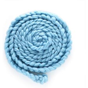 Matissa Newborn Baby Photography Props Braided Rope Basket Filler Photography Background Rug Blanket (Light Blue)