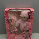 Interactive Talking Baby Doll Doctor Set Toy Pack for Kids  14 Doll with Lights, Sound Effects, Pretend Play Dr Checkup Accessories  Pink Newborn Hospital Care Nursing Playset for Toddler Girl 3+