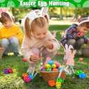 Plastic Easter Eggs Fillable, 36 PCS Printed Bright Easter Eggs Empty, Colorful Eggs for Easter Gifts Party Favors Eggs Hunt, Easter Basket Stuffers, Plastic Eggs Bulk