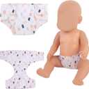 3 Pcs Baby Doll Diapers Underwear for 14-18 Inch Dolls, Colorful Cartoon Pattern Design Doll AccessoriesSuitable for Baby Girls