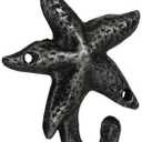 Antique Silver Cast Iron Starfish Hook- Nautical Wall Hook- Starfish Decoration