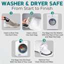 2 Pack Shoe Washing Machine Bag – Reusable Chenille Laundry Shoe Bag for Washing Machine/Dryer with Adjustable Shoe Trees, Deep Clean Protection for Sneakers, Tennis Shoes, Men & Women