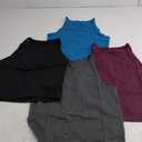 4 Pieces Basic Crop Tank Tops Women Racerback Crop Tops Cotton Sport for Girls Lady Daily Wearing (Large, Black, Grey, Dark Red, Blue)