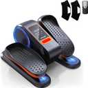 Under Desk Elliptical Machine, Electric Ellipse Leg Exerciser for Senior, 12 Adjustable Speeds Quiet and Portable Seated Pedal Exerciser for Training with Remote Control (Orange)