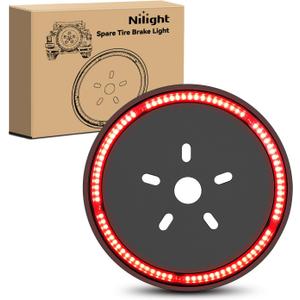 Nilight Spare Tire Brake Light Wheel Light 3rd Third Brake Light Rear lights for Wrangler 2007-2018 JK JKU YJ TJ Red Light
