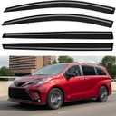 Window Visors Rain Guards for 2021 2022 2023 2024 2025 Toyota Sienna, Out-Channel Window Vent Wind Deflectors Visors Shades for 21 22 23 24 25 Sienna