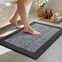 36x24 Large Bathroom Rugs Washable Non Slip, Dark Grey Bath Mat for Bathroom Floor Tub, Soft Absorbent Quick Dry Mats for Shower, Bathtub,Home Decor