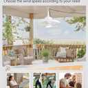 LEDIARY 20" Outdoor Ceiling Fan with Lights,IP65 Waterproof Gazebo Hanging Fan with Remote Control Smart App, Plug in Caged Ceiling Fan with 3CCT 6-Speeds for Patio Porch Pergola(White)