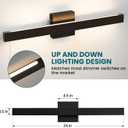 LED Modern Vanity Light: 24 Inch 5CCT Matte Black Bathroom Wall Lighting Fixtures Over Mirror 20W Dimmable Vanity Lights Bar for Restroom Bedroom
