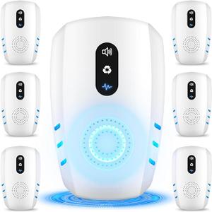 2026 Cvtayn Upgraded Ultrasonic Pest Repellent Indoor Insect Repeller,Pest Control,Repellent Roach,Mouse,Bugs, Mosquito,Mice,Spider,Ant,Rodent Repellent Ultrasonic Plug in,3 Mode Switching, 6 Packs (WHITE)
