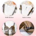 Toddler Girl Dress Plaid Ruffle Long Sleeve Bowknot Little Girl Dresses Fall Winter Outfits 3-7 Years (Brown)