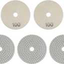 HARFINGTON 5pcs Diamond Polishing Pads 4" Grits 100 Wet/Dry Polish Pad for Stone Concrete Marble Countertop Quartz for Polisher Grinder (Beige)