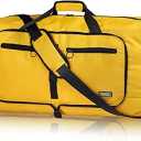 Fmeida 65L Duffle Bag with Shoes Compartment, Foldable Travel Duffel Bags for Men Women, Large Packable Travel Bag Water Repellent & Tear Resistant (Yellow)