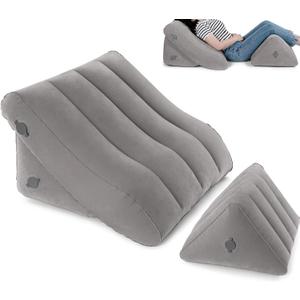 USHMA Inflatable Wedge Pillow Set - Travel Wedge Pillow for Sleeping with Adjustable Height - Inflatable Wedge Cushion for Adults with Pain Relief - Blow up Bed Wedge & Easy Storage