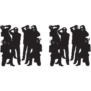 Beistle Paparazzi Cutouts  4-Count Thin Printed Clear Plastic Hollywood Photographer Wall Backdrop Decorations for Awards Night Parties Celebrity Photo Props and VIP Event Dcor, 5'3"