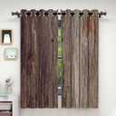Vintage Retro Wall Drapes Backdrop,Wood Texture Door Blackout Curtain Window Decor 110in Width by 96in Height