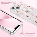 ZTOFERA for iPhone 14 Plus Case Clear,Cute Love Heart Ribbon Bow Tie Aesthetic Phone Case,Transparent Trendy Slim Soft Shockproof Protective Phone Cover for Women Girls,Peach Pink