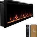 Modern Ember Aerus Slim 42 Inch Smart Linear Electric Fireplace | Recessed in-Wall or Wall-Mount | LED Multiple Flame Colors | Alexa/WiFi Enabled | 4.25” Profile | Remote Included