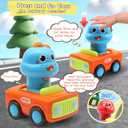 Pbooo Toys for 1 Year Old Boy, Press and Go Car Toys for Toddlers 1-3, Push and Go Animal Toy Cars Set, Birthday Gifts for 1 2 Year Old Boys, Baby Toys 12-18 Months