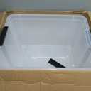 IRIS USA 40 QT Plastic Storage Box with Lid and Latches - 6 Pack - BPA-Free, See-Through Organizing Solution, Durable Nestable Stackable Containers, Secure Pull Handle - Clear