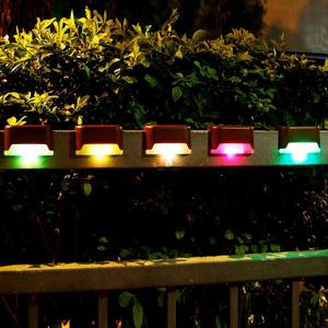 pearlstar 24 Pack Waterproof Led Solar Step Lights,Color Changing Light up Swimming Pool Accessories Night Lights,Outdoor Deck Lights for Stairs, Step, Fence, Yard, Patio, and Pathway DecorBrown
