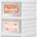 6 Shelf Daily Weekly Clothes Organizer for Kids Foldable Weekly Hanging Closet Organizer with Door Plastic Closet Storage for Boys and Girls Monday Through Friday Essential Stuff