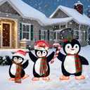 58" Large Penguin Outdoor Lighted Holiday Decoration for Christmas Easter, Stackable Handmade Outside Big Penguin Figures, Waterproof LED Light Up Easter Sign Decor for Yard Lawn Garden Home Indoor