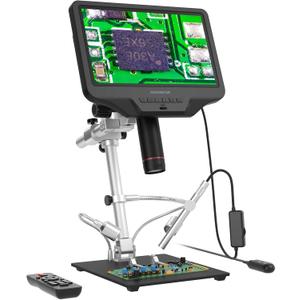 Andonstar AD409 Pro HDMI Digital Microscope with Endoscope, 10.1 inch LCD Screen Soldering Microscope, 300X USB Electronic Camera for PCB Soldering, Windows PC Compatible