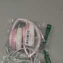 LORELEI X6 Over-Ear Headphones with Microphone, Lightweight Foldable & Portable Stereo Bass Headphones with 1.45M No-Tangle, Wired Headphones for Smartphone Tablet MP3 / 4 (Pearl Pink)