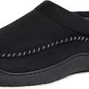 Dearfoams Men's Thompson Memory Foam Indoor/Outdoor Clog Slipper (11-12, Black)