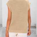 BTFBM Sweater Vest Women Oversized V Neck Cable Knit Casual Pullover Sweaters Fall Outfits 2025 Sleeveless Tops (Beige, S)