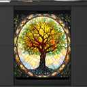 Dishwasher Magnet Cover Tree of Life Glowing Front Dishwasher Cover Decorative Refrigerator Reuseable Home Cabinet Appliances Stickers Decor 23 x 26 inch