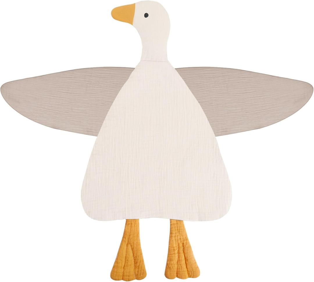 Baby Toys Lovey Blanket Soft Duck Toys for Newborn Essentials 0-6 Months, Sensory Stuffed Animal Security Blanket for Boys and Girls (Duck-Cream & Beige)