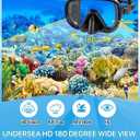 Ubekezele Snorkeling Gear for Adults Men Women,4 in 1 Snorkel Set with Panoramic View Diving Mask Anti-Fog Anti-Leak,Dry Top Snorkel,Fins and Travel Bag for Swimming,Snorkeling and Travel Diving ML/XL
