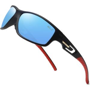 Bevi Polarized Sports Sunglasses Unisex TR90 Frame for Cycling Running Driving Fishing Golf Baseball Glasses (Blue)