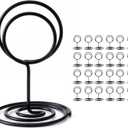 Hoewina 26Pcs Table Number Holders, Place Card Holder, Wire Picture Holder, Small Size Table Card Holders, Photo Holder for Centerpieces, Wedding Reception, Party, Birthday (Black)
