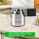 Magnetic Handles 7 Piece Stainless Steel Measuring Cups, Black, Kitchen Gadgets for Measure Liquid and Dry Ingredients, Cooking & Baking