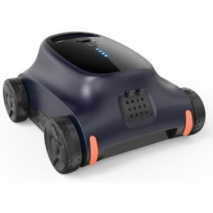 Robotic Pool Cleaner Cordless: Pool Vacuum for Above Ground Pool Automatic with 180 Mins Battery, Self-Parking, Status Led Indicator Ideal for Inground Pools