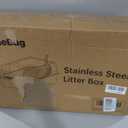Stainless Steel Cat Litter Box XL for Big Cats, High-Sided Design Prevents Urine Leakage, Non-Stick, Easy to Clean, Includes Scoop, Gray
